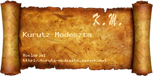 Kurutz Modeszta névjegykártya